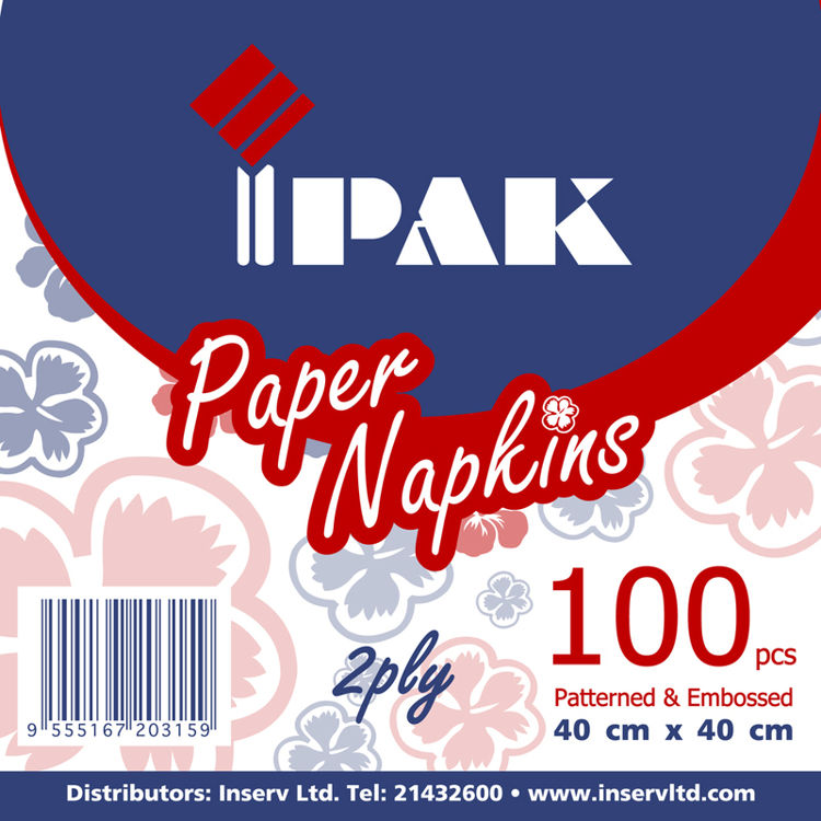 Picture of 1377 IPAK WHITE PLAIN NAPKINS 40X40 100 PIECES